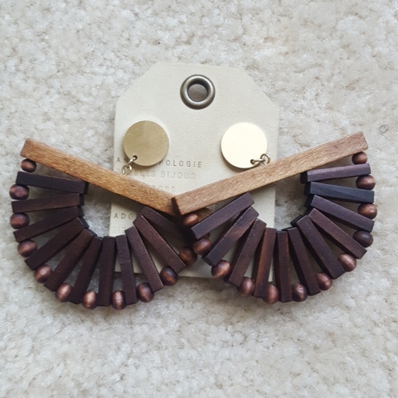 Anthropologie Jewelry - Anthropologie wooden earrings